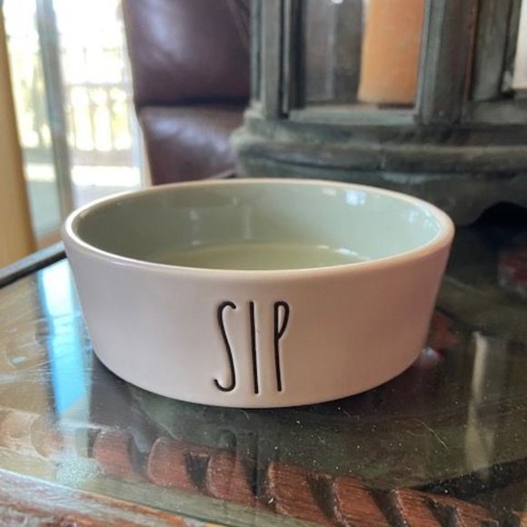RAE DUNN “SIP” Small Pet Dog Cat Water Bowl - Artisan Collection - Picture 1 of 3